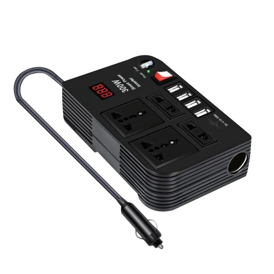 300W Car Inverter With Digital Display, DC 12V to AC 220V 300W Car Inverter With Digital Display, DC 12V to AC 220V