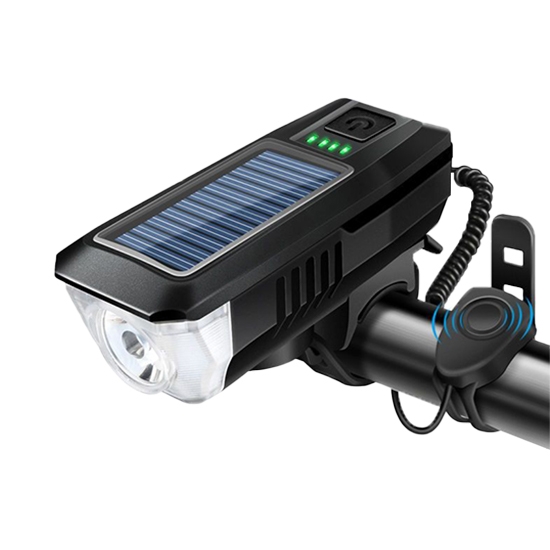 Solar Flashlight With Bike Headlight And Horn For Cycling