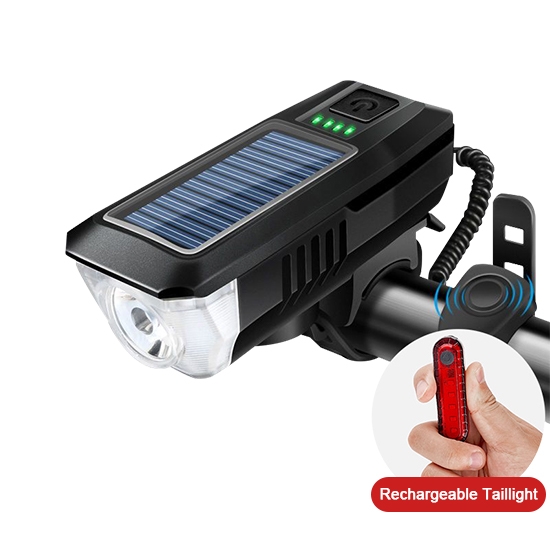 Solar Flashlight With Bike Headlight And Horn For Cycling