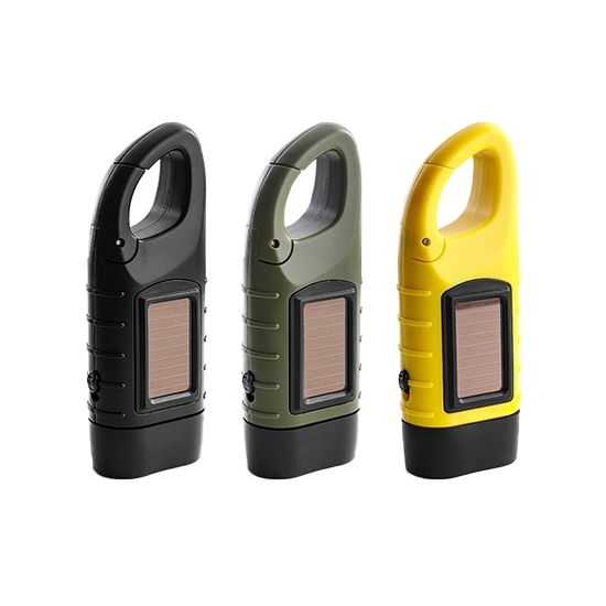 Solar Hand Crank Flashlight For Emergency Use
