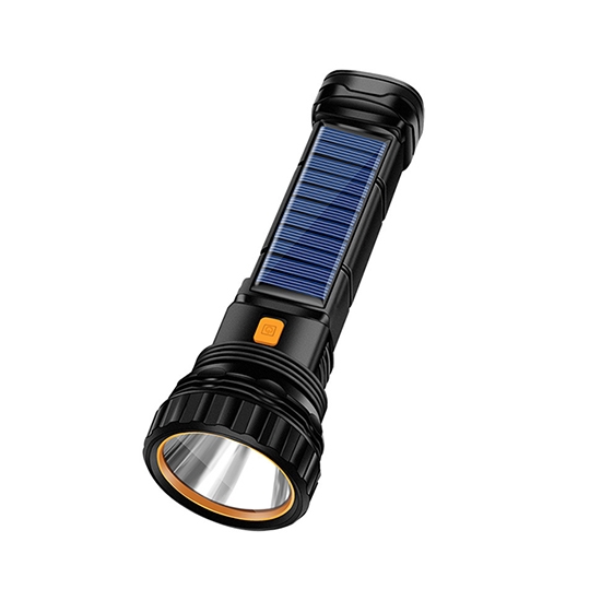 Portable Solar Flashlight With Side Light For Outdoor Use