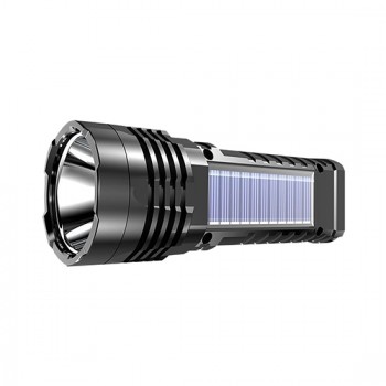 Solar Rechargeable Flashlight With Power Display