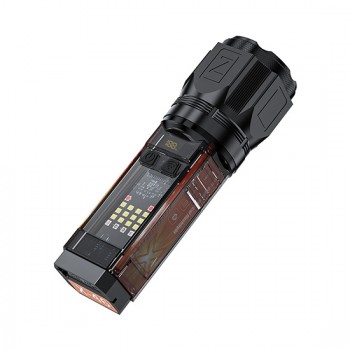 Solar Rechargeable Flashlight With Telescopic Zoom