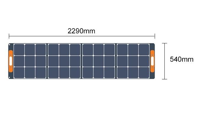 200w portable solarfolding panel size