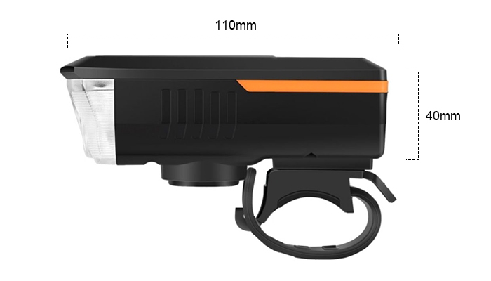 Bike headlight solar flashlight dimension diagram