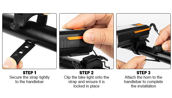Bike headlight solar flashlight installation diagram