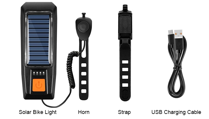 Bike headlight solar flashlight accessories diagram: