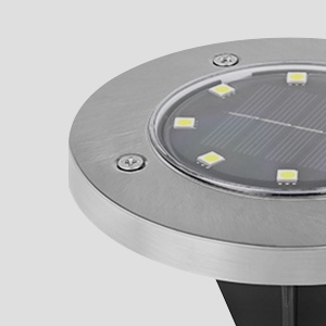 Stainless shell 8Led solar in ground light stainless shell